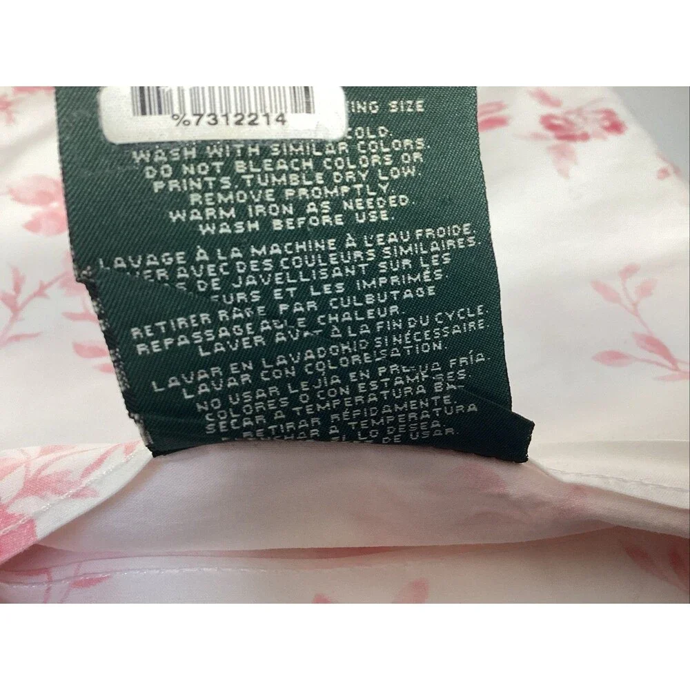 Lauren ralph lauren cottage hill white/pink toile 4 piece king sheet set floral